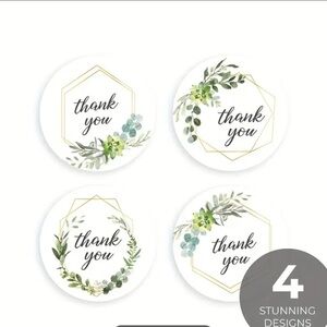 PRICE IS FIRM - Set of 500Greenery Thank You Stickers